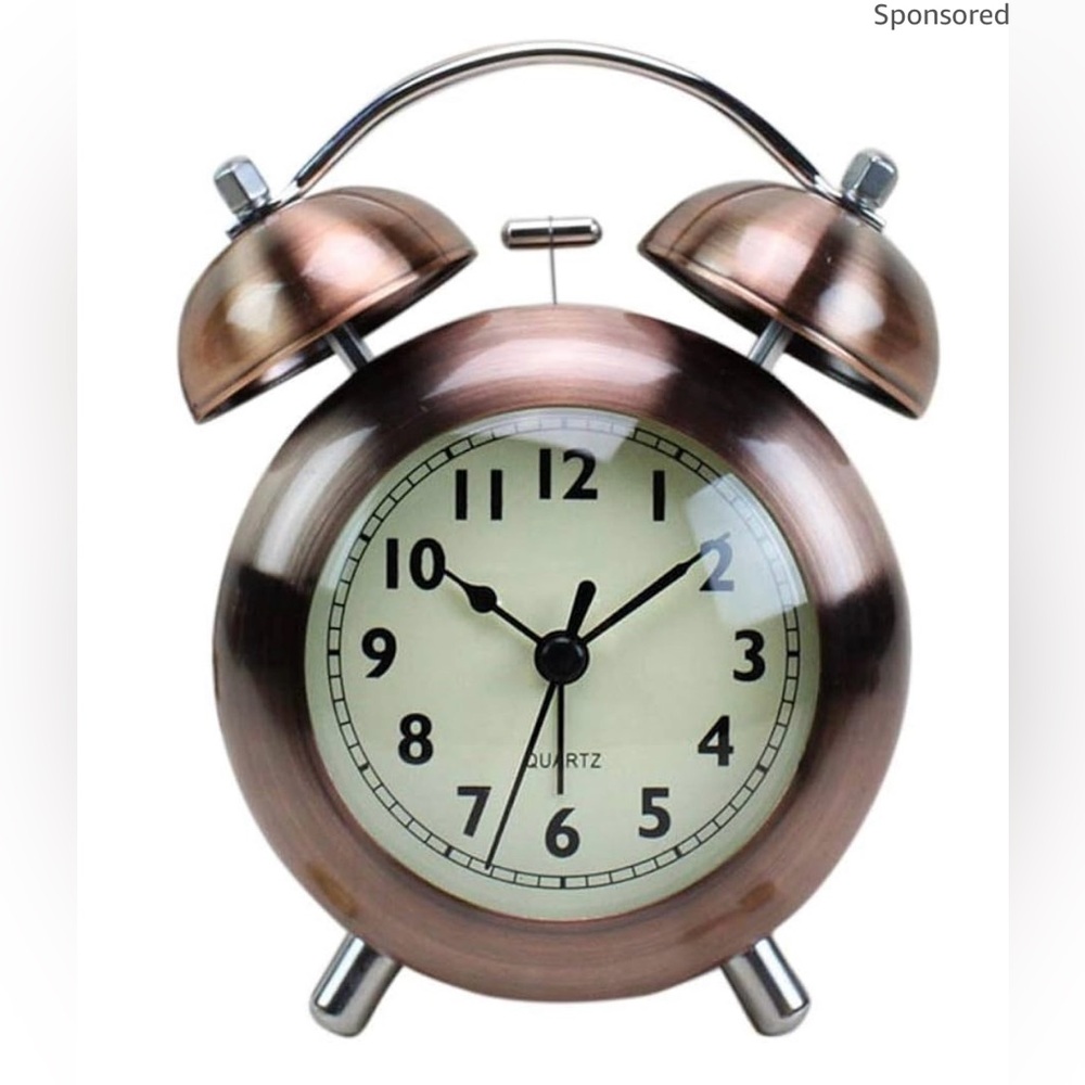 Bronze Bell Alarm Clock - New in Box